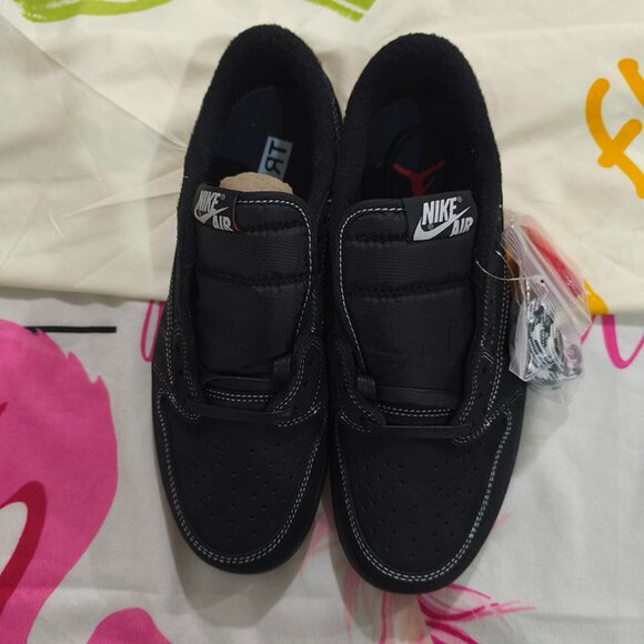 TS X Air Jordan 1 Low Black Sneakers - Picture 2 of 9